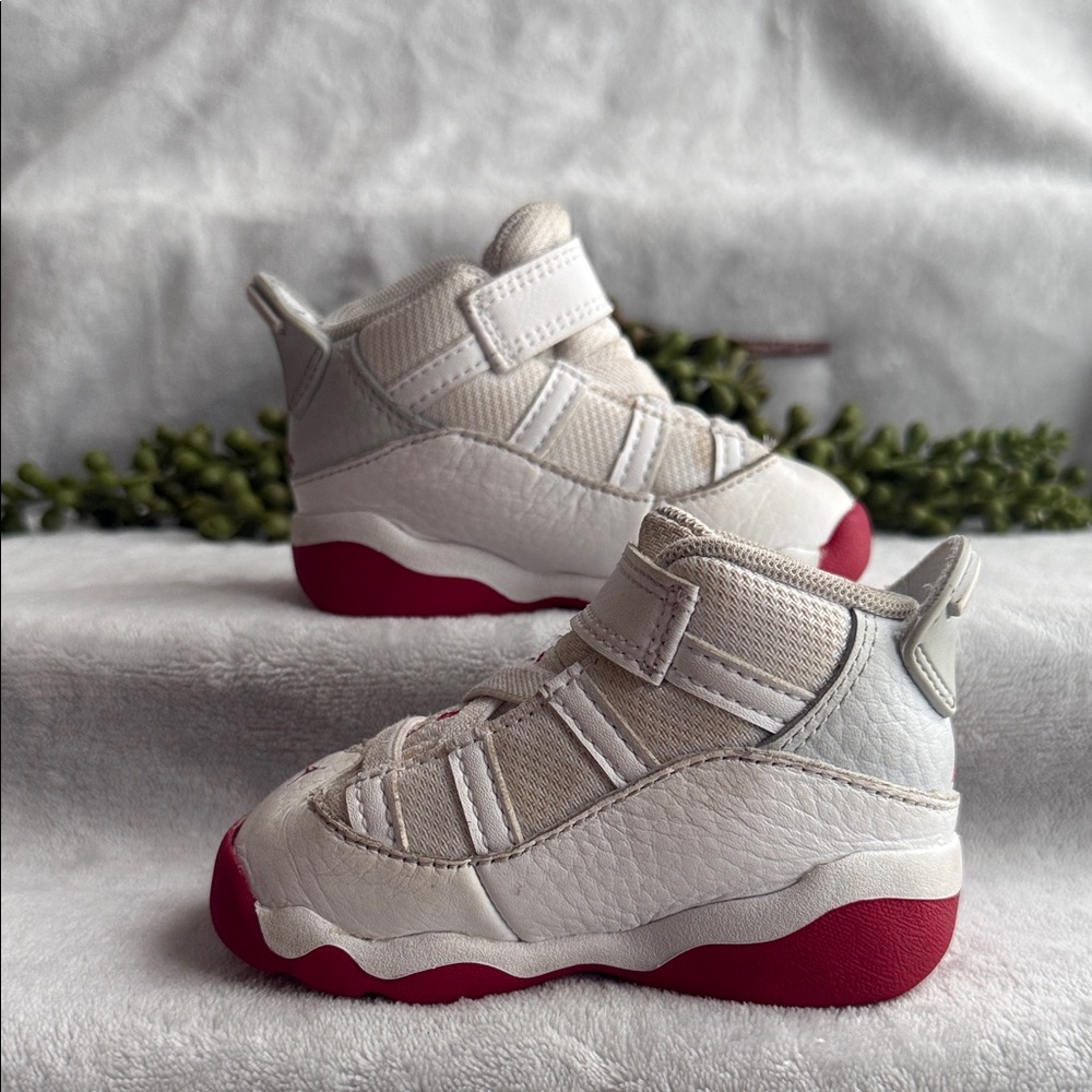 Jordan Baby Walker Shoes in White and Red - Size 4c